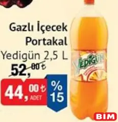 YEDİGÜN GAZLI İÇECEK PORTAKAL 2,5 L